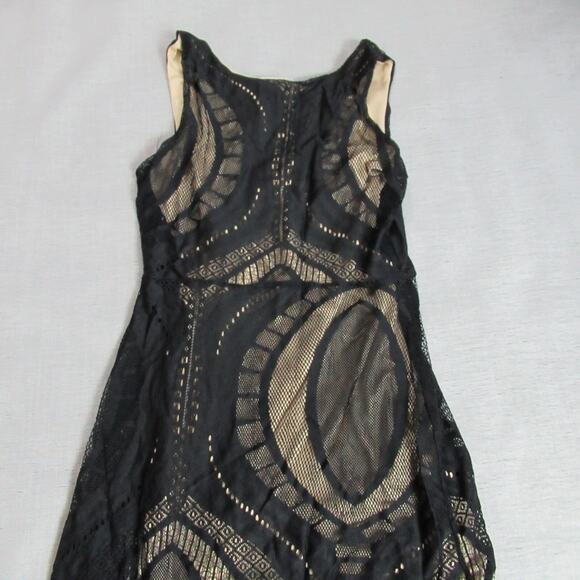 Touche Dress Women M Black Goth Sleeveless Lace Crochet Maxi Witchy Vamp Evening - Picture 5 of 11